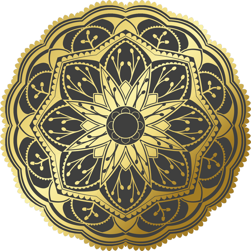 Tappeto vinile Mandala motivo mandala dorato - TenStickers