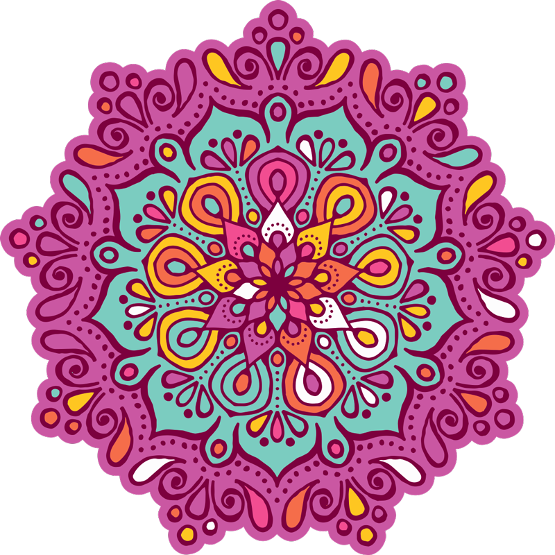 Tappeto vinile Mandala disegno mandala colorato - TenStickers
