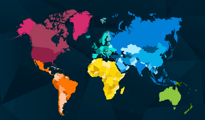 Tappeto vinile mappamondo cartografia colorata - TenStickers