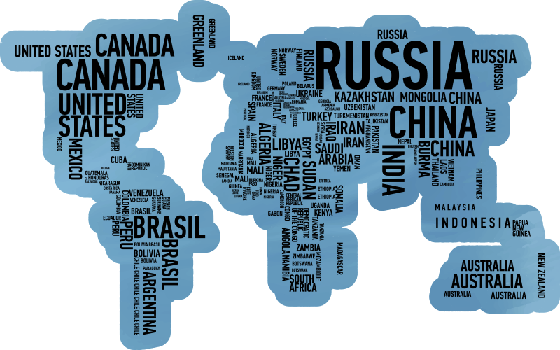 Tappeto vinile mappamondo contorno geografico - TenStickers