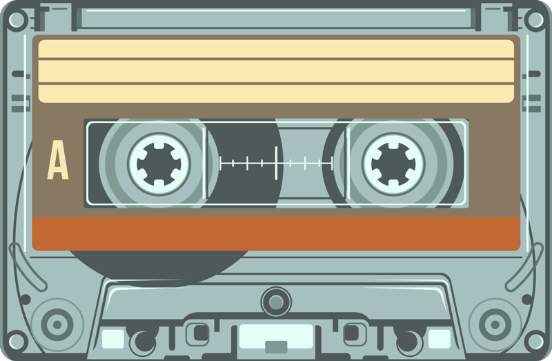 Tappeto vinile vintage dettaglio grafico della cassetta - TenStickers