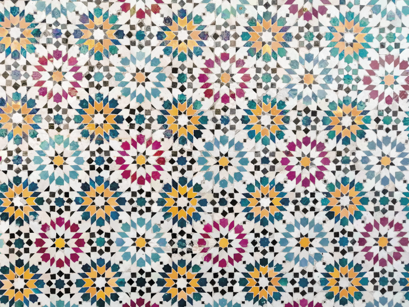 Tappeto vinile fiori mosaico floreale - TenStickers