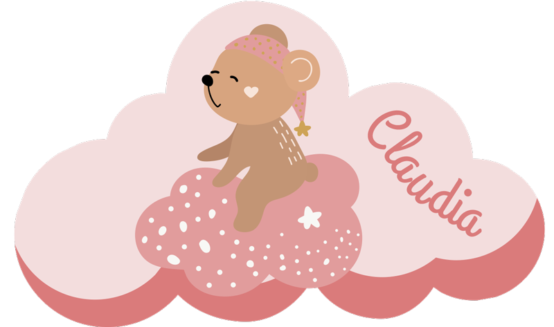Tappeto vinile con nome nuvola personalizzabile - TenStickers