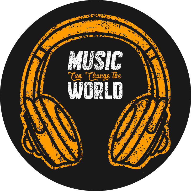 Tappeto vinile frase cambiamento del mondo della musica - TenStickers