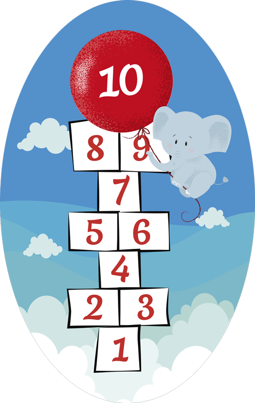 Tappeto vinile per bambini palloncino elefante - TenStickers
