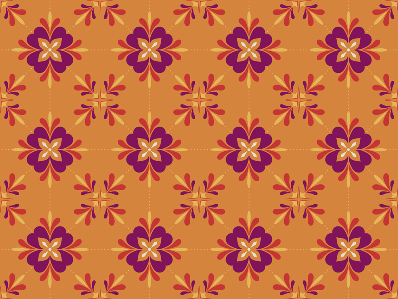 Tappeto vinile fiori sovrapposizione con motivi floreali - TenStickers