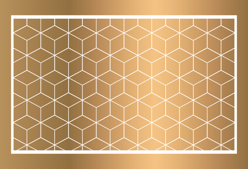Tappeto vinile geometrico illusione geometrica del cuboide - TenStickers