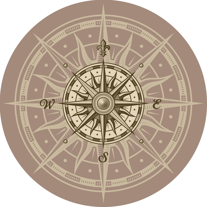 Tappeto vinile mappamondo design navigazione bussola - TenStickers