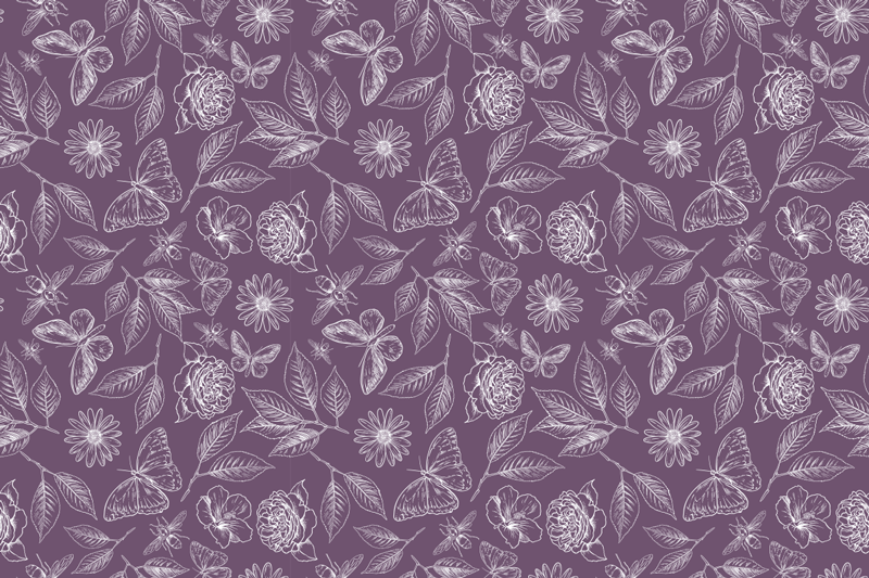 Tappeto vinile fiori simmetria floreale - TenStickers