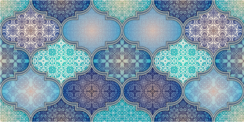 Tappeto vinile piastrelle intricati motivi di piastrelle - TenStickers