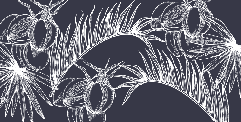 Tappeto vinile fiori linea artistica botanica - TenStickers