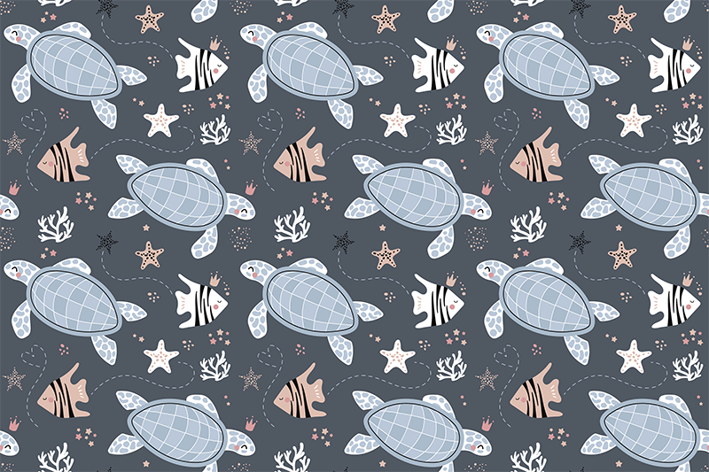 Tappeto vinile per bambini creature marinare - TenStickers
