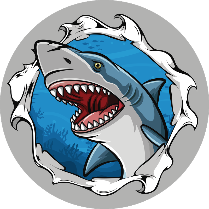 Tappeto vinile per bambini illustrazione dello squalo - TenStickers
