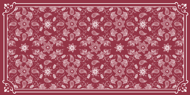 Tappeto vinile mosaico arazzo floreale ornato - TenStickers