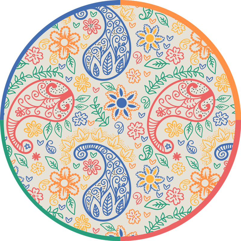 Tappeto vinile fiori motivi floreali paisley - TenStickers