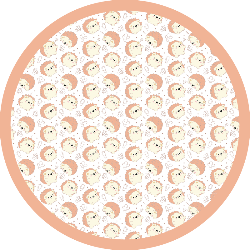 Tappeto vinile bebé motivo circolare del leone - TenStickers