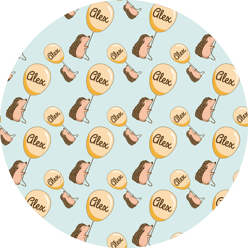 Tappeto vinile con nome riccio personalizzato - TenStickers