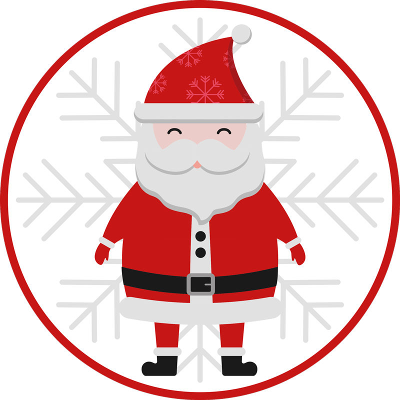 Tappeto Vinile Natale cerchio di babbo natale - TenStickers