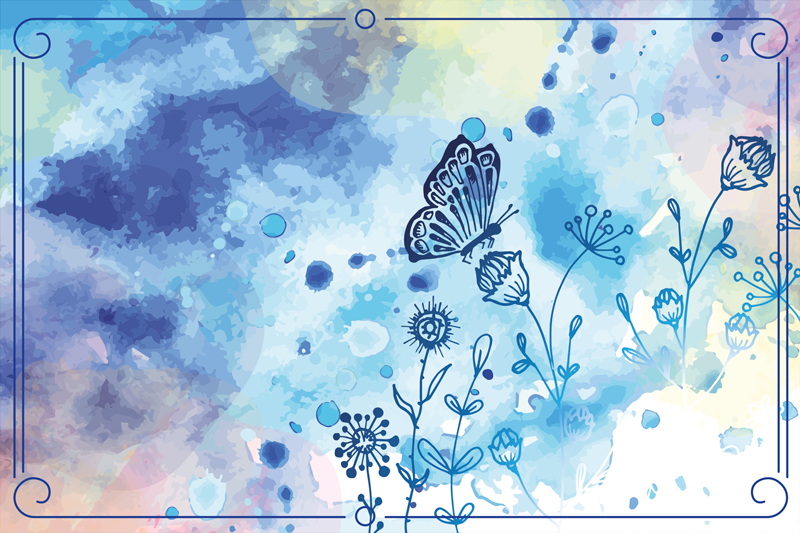 Tappeto vinile fiori eleganza floreale dell'acquerello - TenStickers