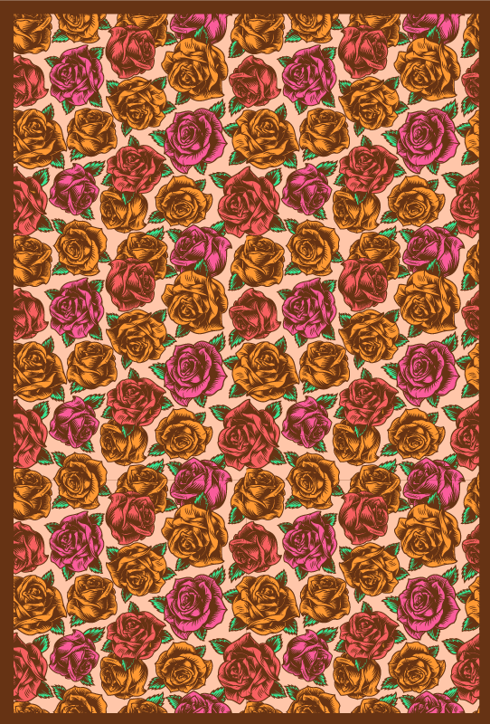 Tappeto vinile fiori fantasia a rose - TenStickers