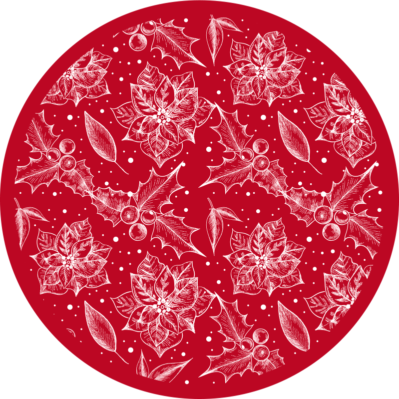 Tappeto vinile natale motivo poinsettia stagionale - TenStickers