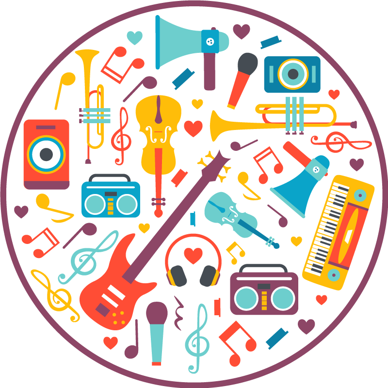 Tappeto vinile per bambini circolo di gioco musicale - TenStickers