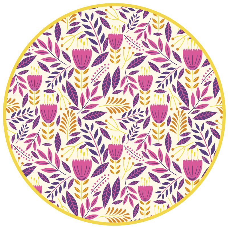 Tappeto vinile fiori disegno di simmetria floreale - TenStickers