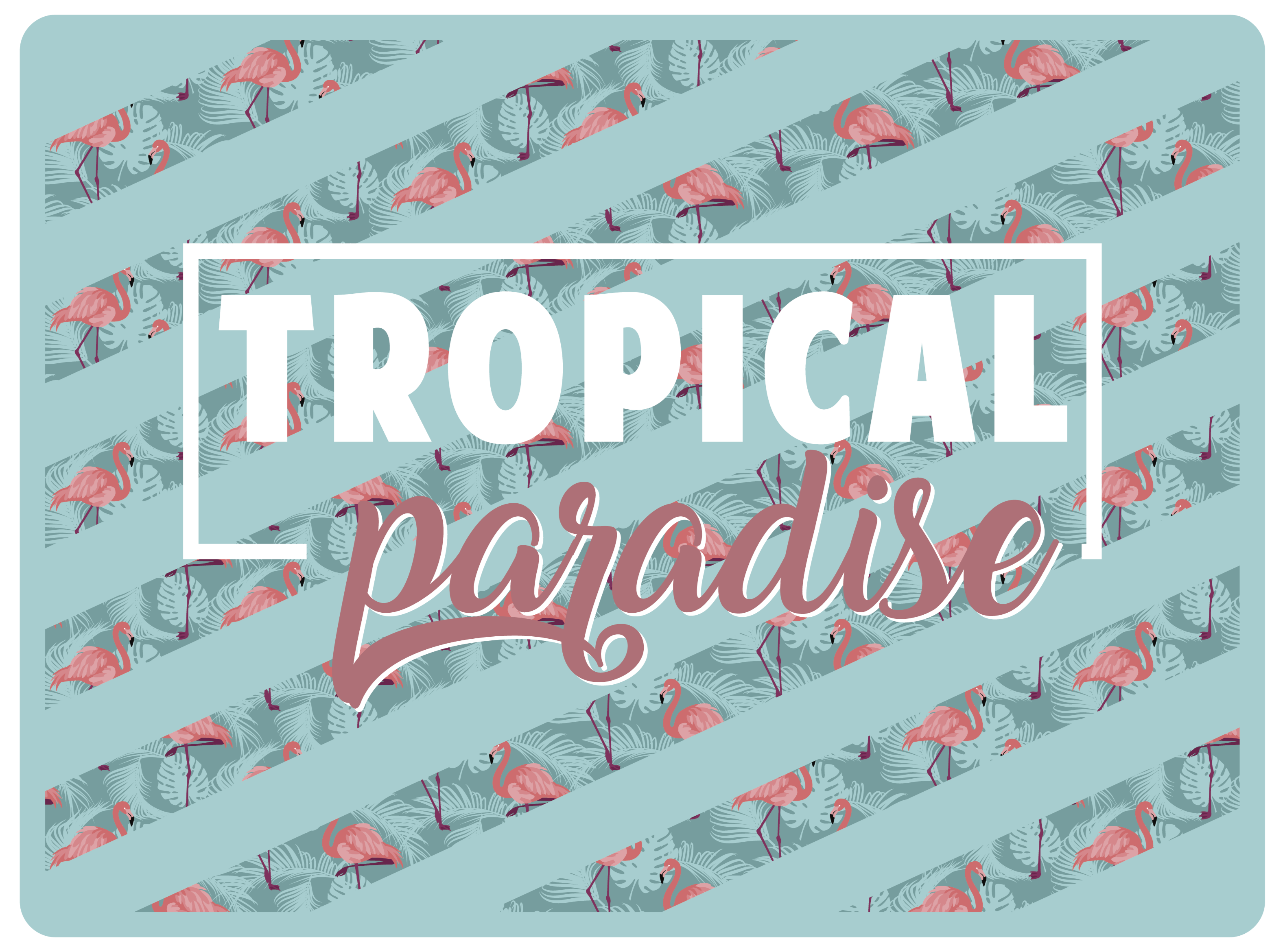 Tappeto vinile animali testo del paradiso tropicale - TenStickers