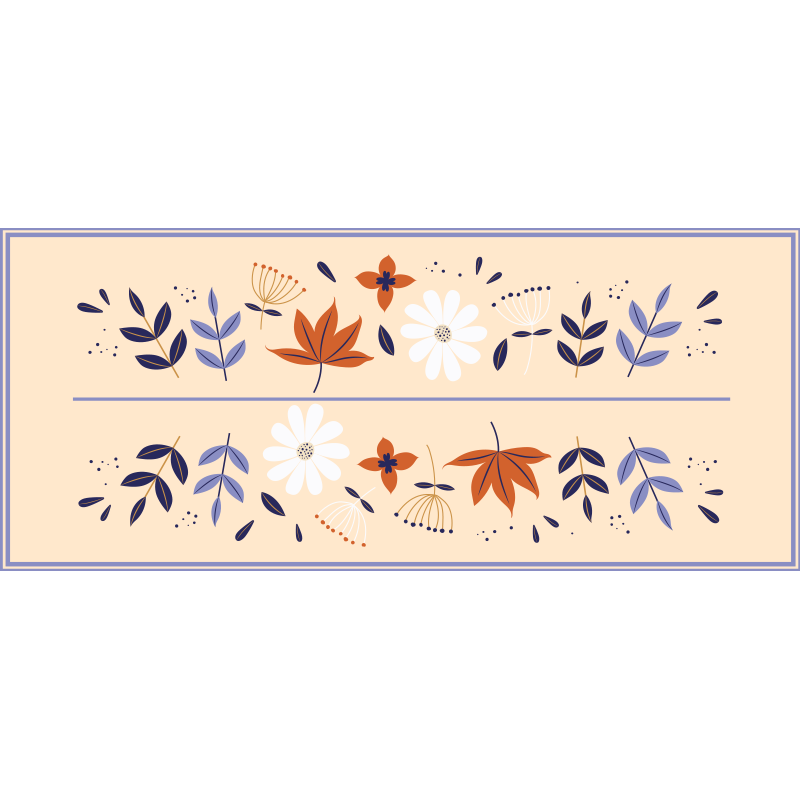 Tappeto vinile fiori insieme di motivi botanici - TenStickers