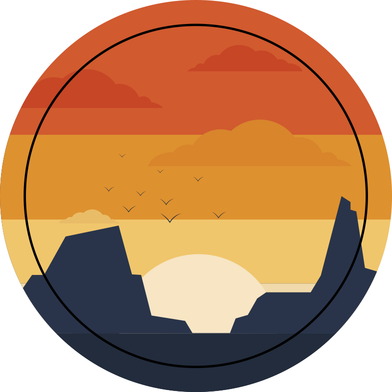 Tappeto vinile natura vista del picco crepuscolare - TenStickers