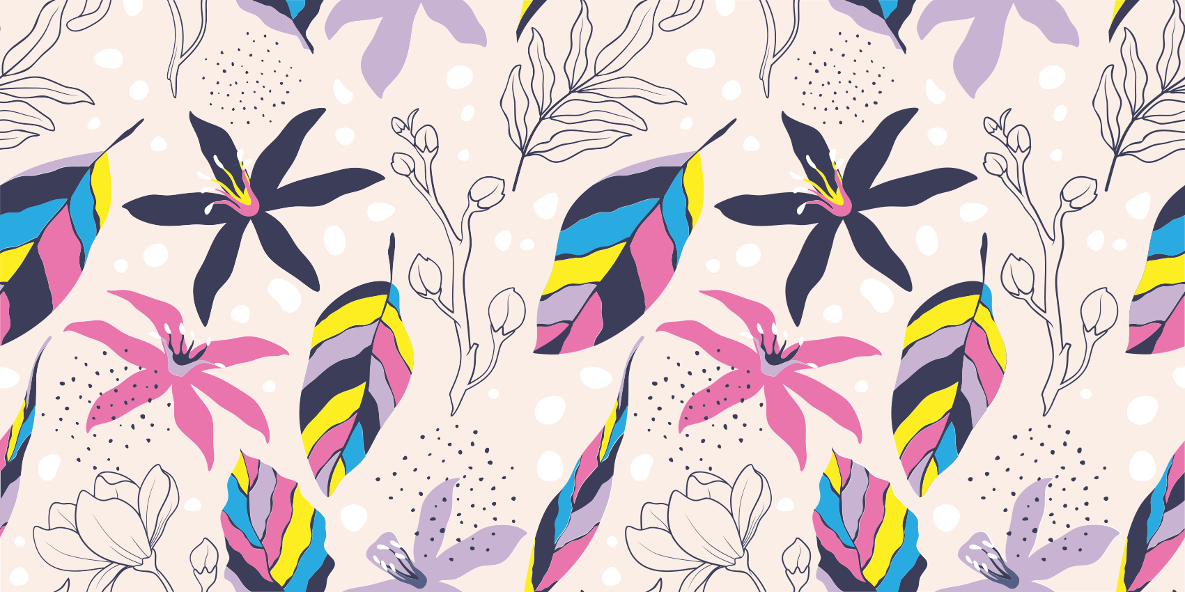 Tappeto vinile fiori fantasia floreale - TenStickers