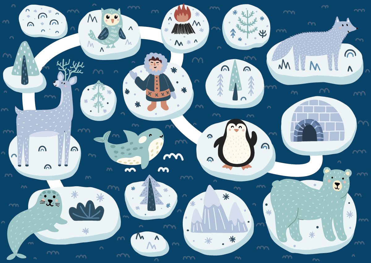 Tappeto vinile per bambini avventura artica - TenStickers