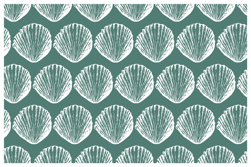 Tappeto vinile fiori modello di conchiglia - TenStickers