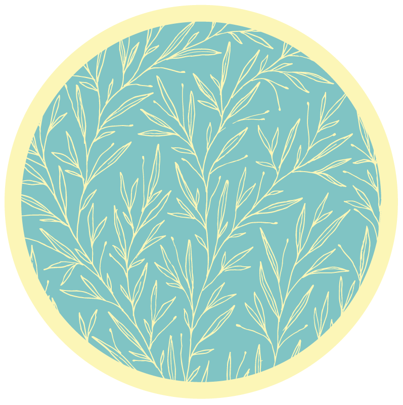 Tappeto vinile fiori motivo rotondo botanico - TenStickers