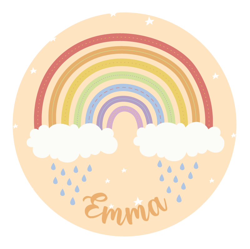 Tappeto vinile con nome arcobaleno personalizzabile - TenStickers