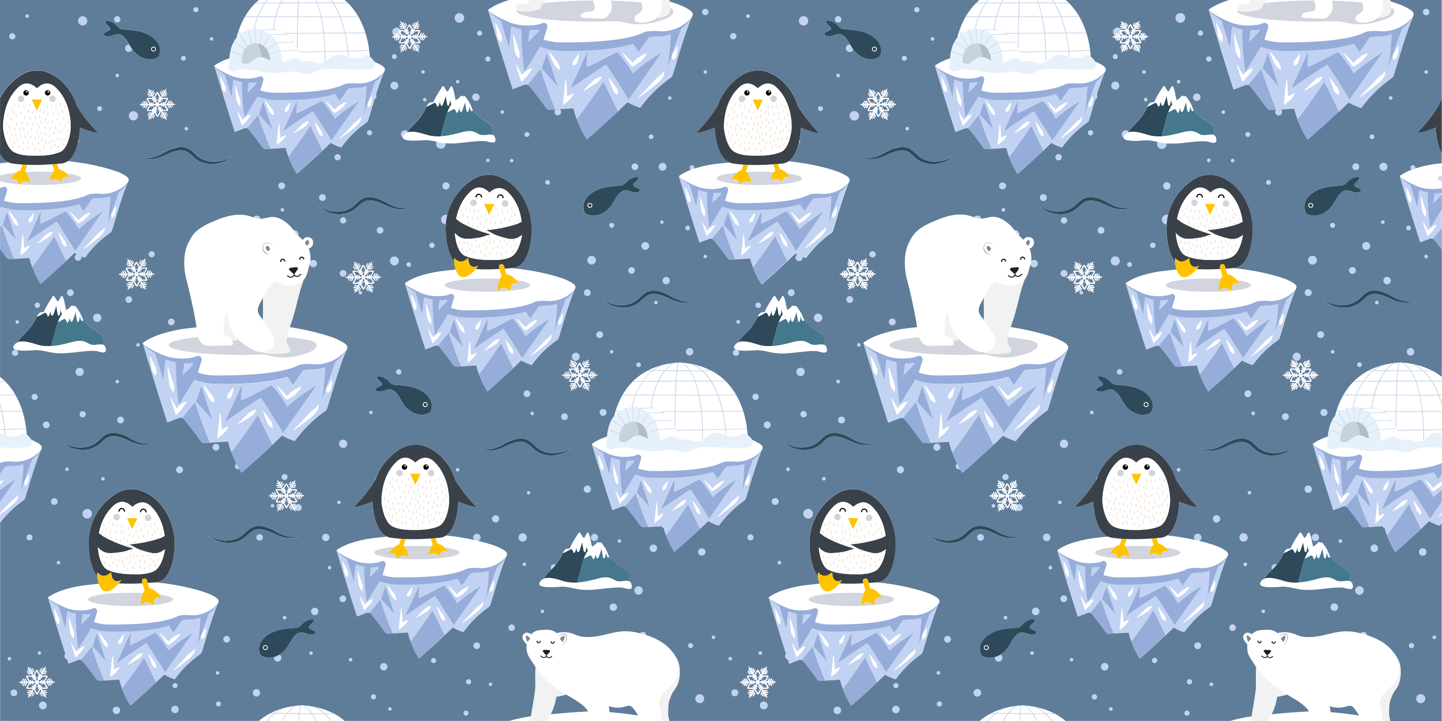 Tappeto vinile animali celebrazione polare - TenStickers