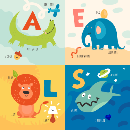 Tappeto vinile alfabeto design per apprendimento lettere - TenStickers