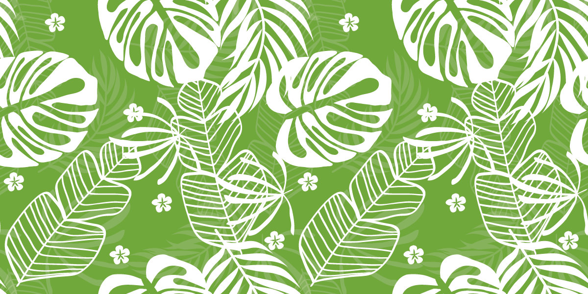 Tappeto vinile fiori motivo tropicale verde - TenStickers