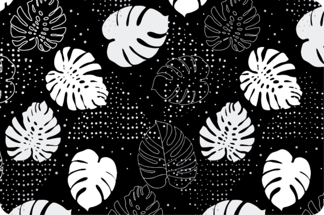 Tappeto vinile fiori botanico monocromatico - TenStickers
