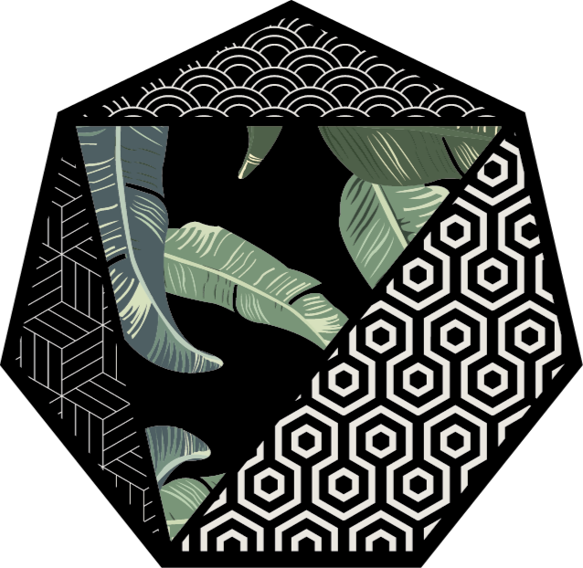 Tappeto vinile fiori esagono botanico - TenStickers