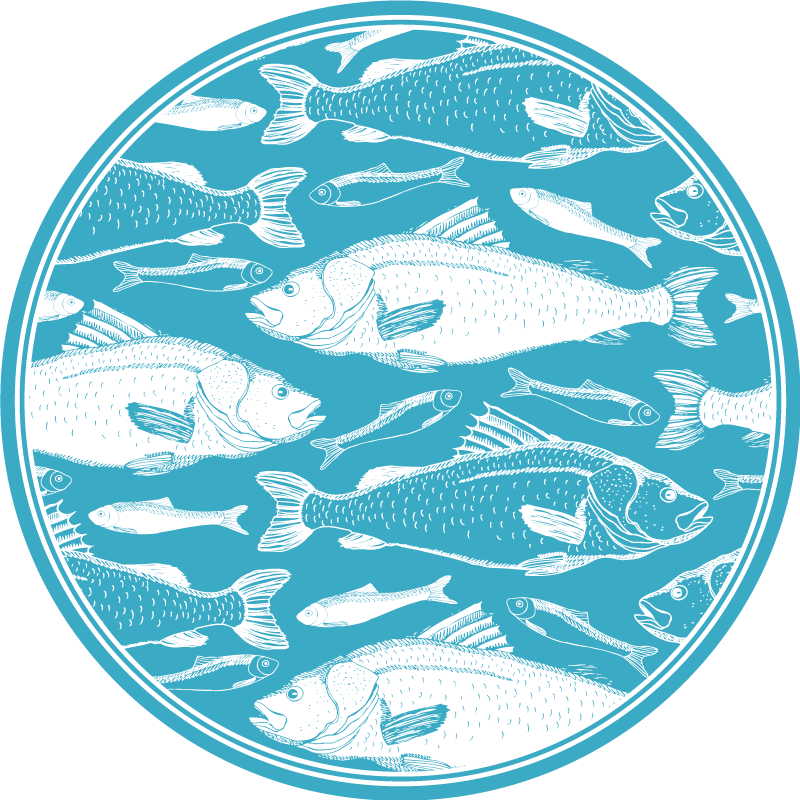 Tappeto vinile animali motivo di fauna acquatica - TenStickers