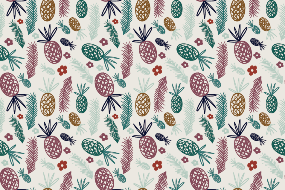 Tappeto vinile fiori motivo di frutta tropicale - TenStickers
