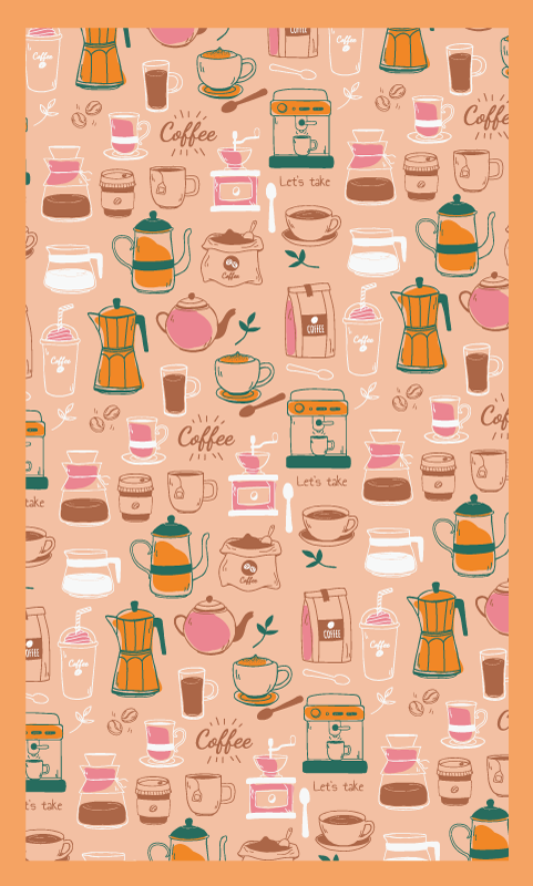 Tappeto pvc cucina collage della caffetteria - TenStickers