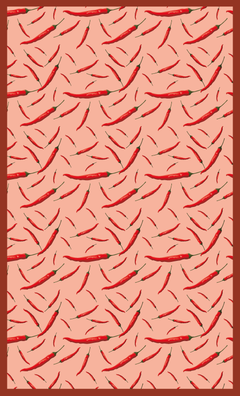 Tappeto pvc cucina modello di peperoncino - TenStickers