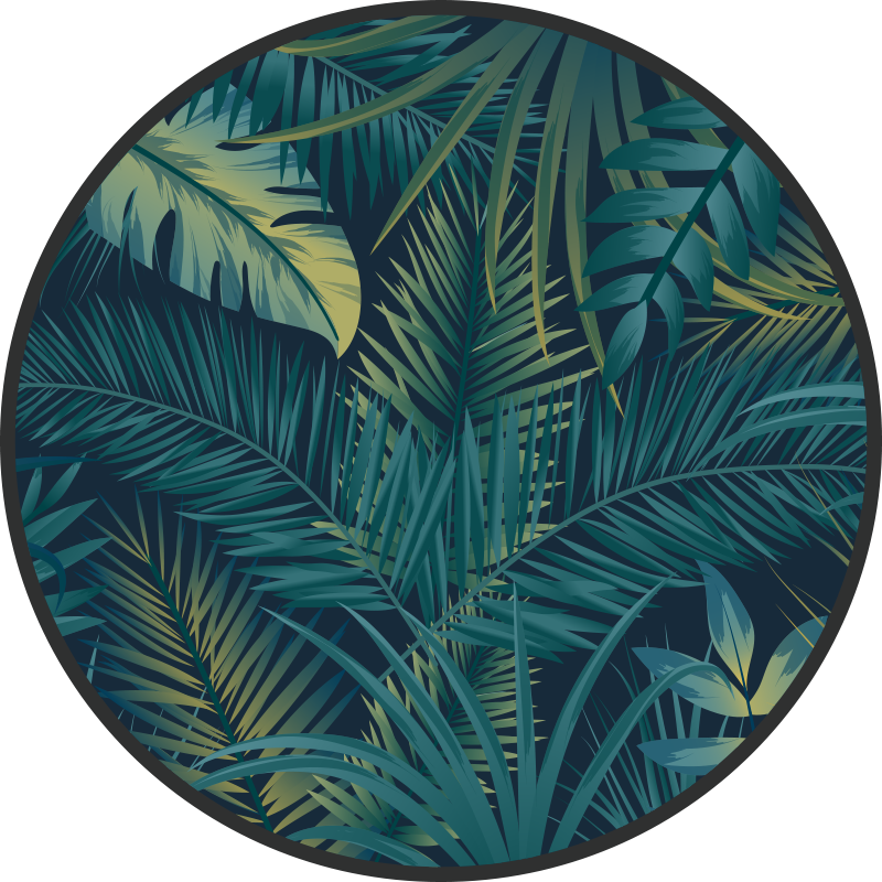 Tappeto vinile fiori insieme di foglie tropicali - TenStickers