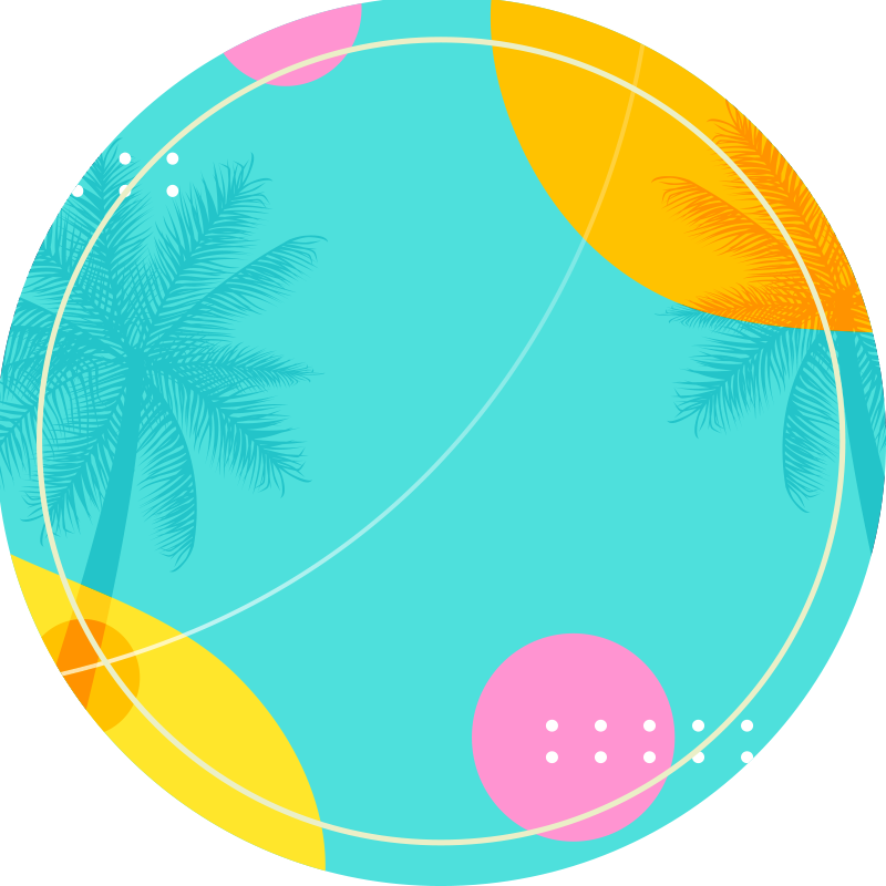 Tappeto vinile fiori decorazioni di palme tropicali - TenStickers