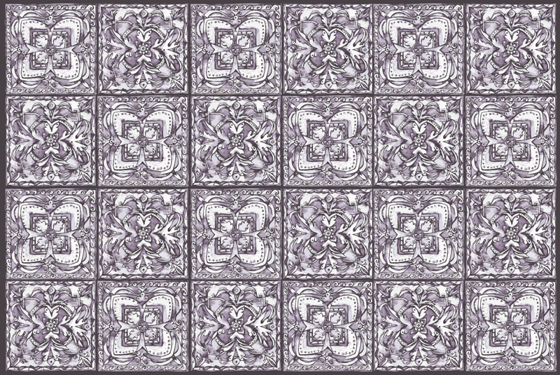Tappeto vinile piastrelle piastrelle monocromatiche - TenStickers