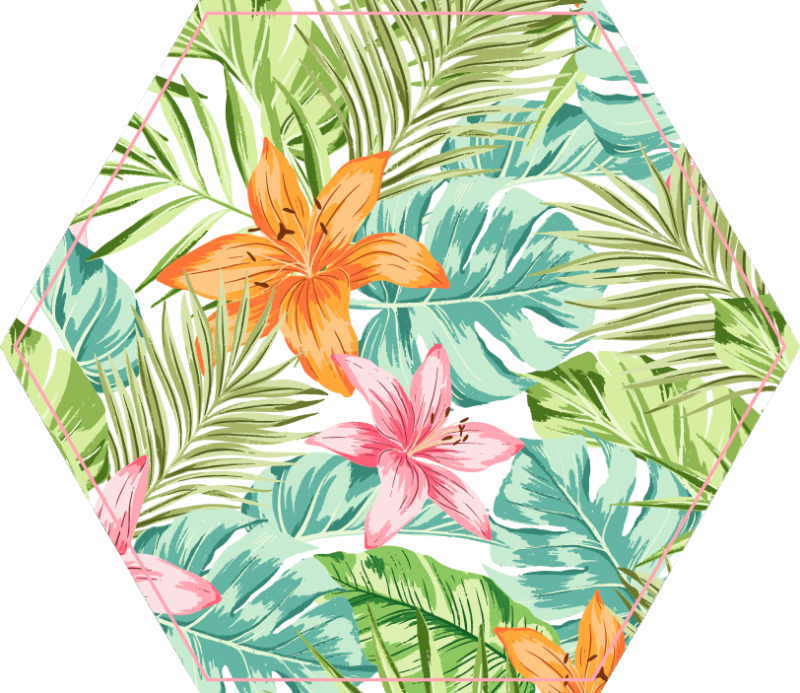 Tappeto vinile fiori flora tropicale - TenStickers