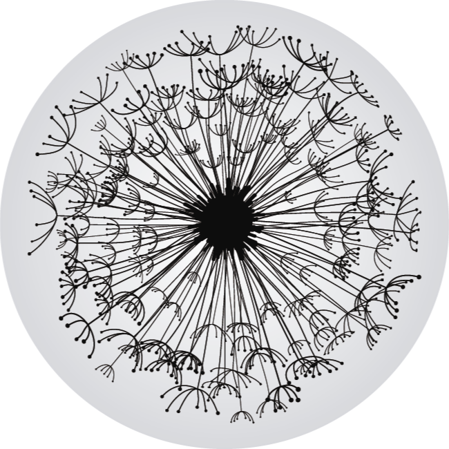 Tappeto vinile fiori sagoma di dente di leone - TenStickers