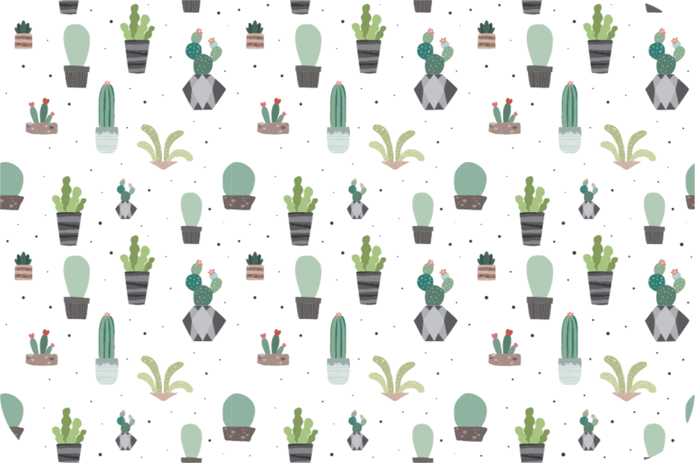 Tappeto vinile fiori modello di cactus - TenStickers
